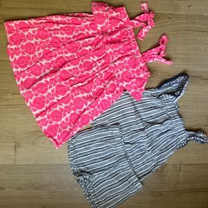 Caters Cotton Dress and Linen Blend Romper Bundle 5T